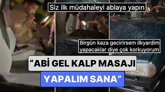 Bir Trafik Kazasına Yardım Etmek İsteyen Kadının Panikten Her Şeyi Birbirine Karıştırdığı İlginç Anlar