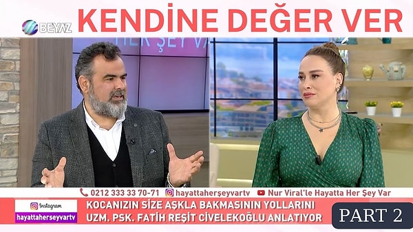 Nur Viral'in Hayatta Her Şey Var programına konuk olan psikolog Fatih Reşit Civelekoğlu, programdaki bir açıklamasıyla sosyal medyanın gündemine oturdu.