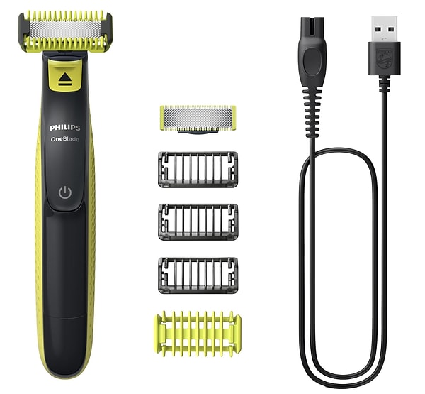 10. Philips OneBlade QP2824/10 Yüz ve Vücut Hibrit Tıraş Makinesi, Misket Limonu Yeşili, Kömür Grisi