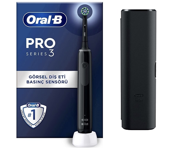 5. Oral-B Pro3-3500 Şarj Edilebilir Diş Fırçası Siyah (Seyahat Kabı Hediyeli)