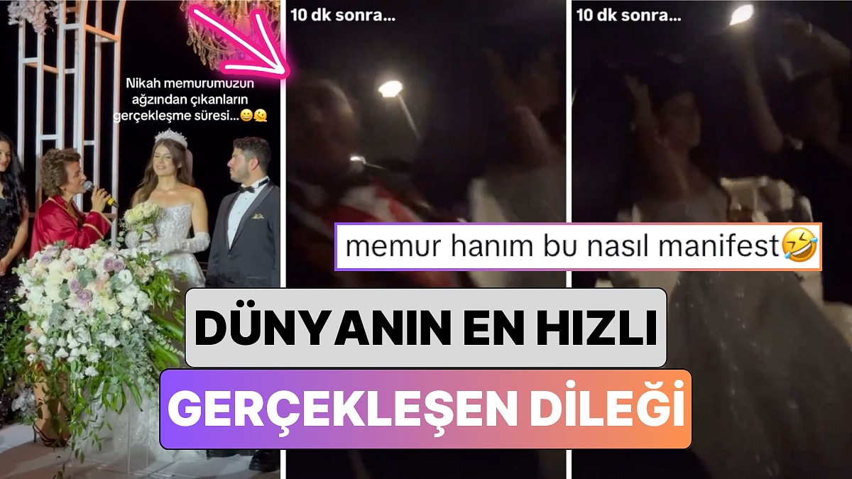 Nikah Memurunun “Mutluluk Yağmurlarında Dilerim Şemsiyesiz Kalırsınız" Sözlerinden Sonra Sırılsıklam Olan Çift