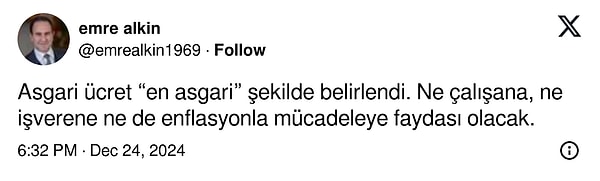 Ekonomist Emre Alkin: "Asgari ücret 'en asgari' şekilde belirlendi. Ne çalışana, ne işverene ne de enflasyonla mücadeleye faydası olacak."