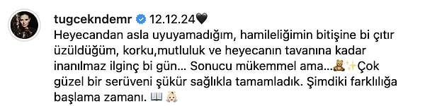 Kandemir doğum sürecini anlatırken “Hamileliğimin bitişine hafif üzüldüğüm ama sonucu mükemmel olan bir serüvendi” diyerek hislerini ifade etti.