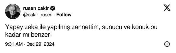 İkilinin benzerliğine ünlü gazeteci Ruşen Çakır da tepkisiz kalmadı.