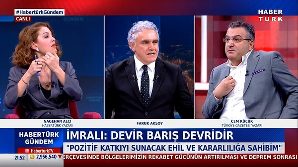 Nagehan Alçı "Senin kan isteyen görüşlerini dinliyoruz. Cem Küçük, Hakan (Fidan) Bey diyerek bizi susturmaya çalışmasın.  Şu an Cem, Bahçeli'den daha "şahin" bir pozisyonda." diyerek Cem Küçük'ü eleştirdi.