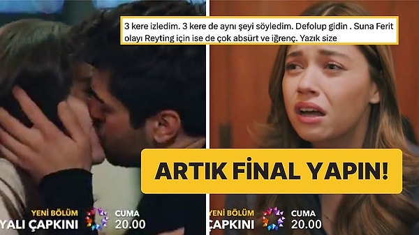 Ferit'in bu defa da baldızı Suna'yla öpüşmesi izleyiciyi diziden iyice uzaklaştırırken 100. bölümde final yapması beklenen dizinin 10 bölümde bu olayları nasıl toparlayacağı merak konusu oldu.