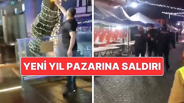 Farklı şehirlerimizden gelen haberlerde, yeni yıl süslerine saldırı düzenlendiği görüldü. Eskişehir'de kurulan yulbaşı pazarına saldırı düzenlendi.