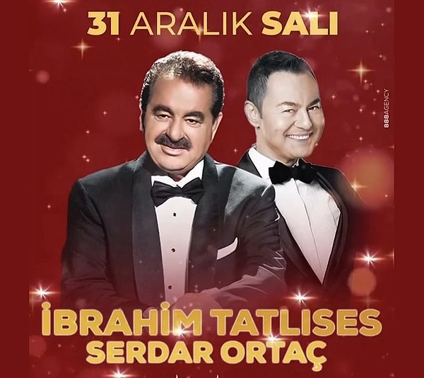 Yeni yılı sahnede karşılayan isimlerden biri olan İbrahim Tatlıses ve Serdar Ortaç, İstanbul’da ortak bir konser verdi. Dinleyicilerini güzel anlar yaşatmak isteyen ikili arasındaki bir konuşma dikkatlerden kaçacak gibi değildi. Samimi bir ortam kuran İbrahim Tatlıses’in Serdar Ortaç’a "Kumarbaz" diyerek laf etmesi birileri tarafından espri denilip gülünse de biri tarafından patavatsızlık olarak algılandı.