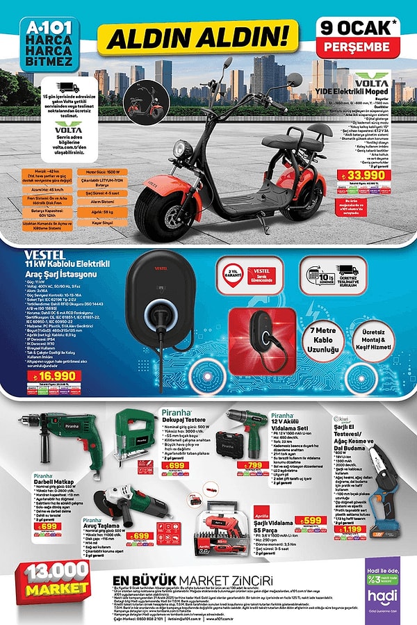 Volta YIDE Elektrikli Moped 33.990 TL