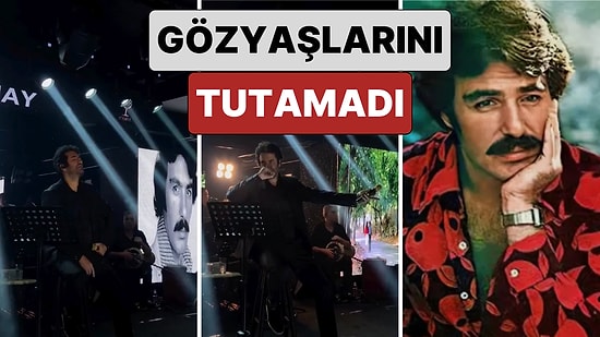 Sahnede Ferdi Tayfur'un Fotoğrafları Eşliğinde Şarkısını Seslendiren Mahsun Kırmızıgül Gözyaşlarını Tutamadı