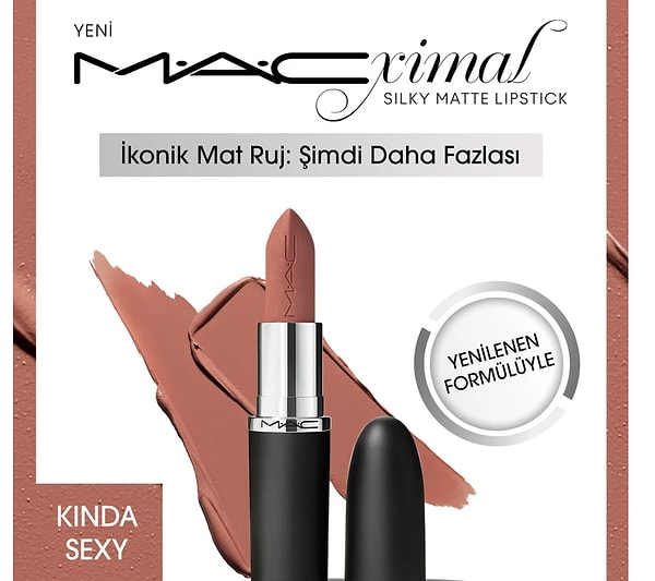 5. Mac M·A·CXIMAL Silky Matte Lipstick Nemlendirme Etkili Yoğun Renk Sağlayan Ruj - Kinda Sexy