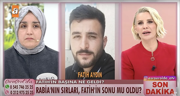 Esra Erol, Rabia için "Ona inanmak istesem de kutsalımız olan Kur'an-ı Kerim üstüne yemin etmesi son damlaydı." diye konuştu.