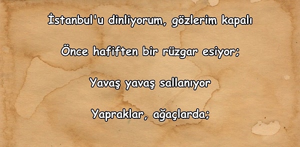 8. Bu dizeler hangi şaire ait olabilir?