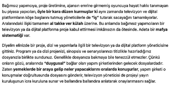 Tolga Karel'in bu sefer ki hedefinde gündem yaratan bu köşe yazıyla birlikte ortaya attığı 'dizi sektöründeki tekelleşme' iddiaları vardı! Biliyorsunuz, ortalık günlerdir bu konuyla çalkalanıyor.