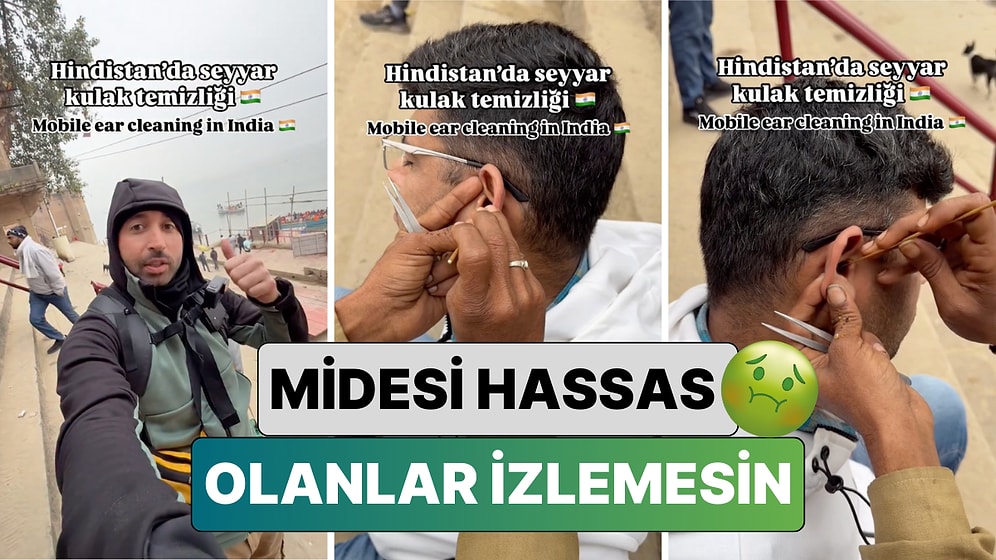 Midesi Hassas Olanlar İzlemesin! Hijyenin Başkenti Hindistan'da Seyyar Kulak Temizliği