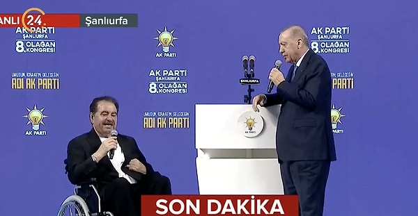 Erdoğan ile birlikte sahneye çıkan İbrahim Tatlıses cumhurbaşkanını "Sizi gördüğüm zaman dilim neden tutulur" sözleriyle karşıladı.