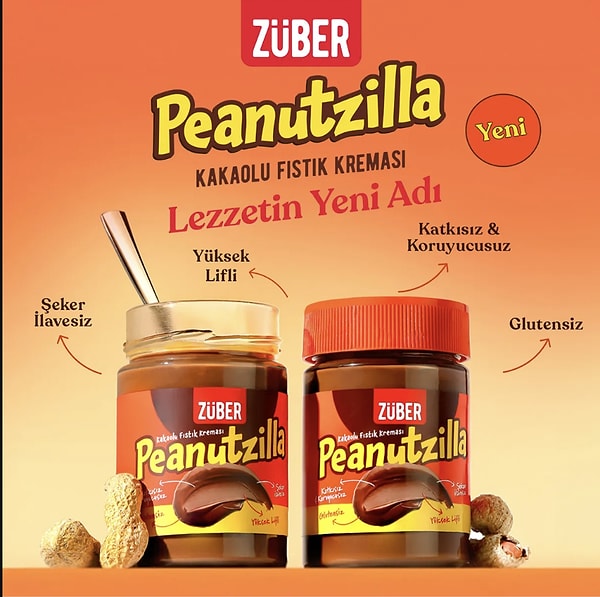 9. Züber Peanutzilla Kakaolu Fıstık Kreması 315 G