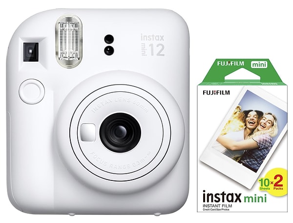 Instax mini 12 Beyaz Fotoğraf Makinesi ve 20'li mini Film