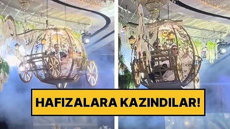 “Böyle Evlenmem Lazım”: İstanbul’da Bir Düğün Salonunda Gelin ve Damat Adeta Göklerden İndi