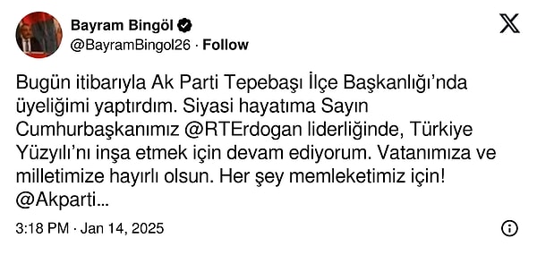 Zafer Bingöl'ün paylaşımı 👇