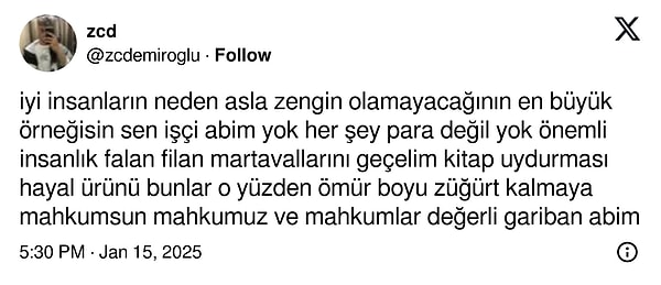 Ancak her şeyin tartışıldığı Twitter'da temizlik işçisine katılmayanlar da oldu.