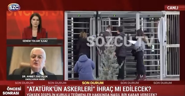 Emekli Askeri Hakim Ahmet Zeki Üçok da Sözcü TV'nin canlı yayınına katılarak konu ile ilgili konuştu.