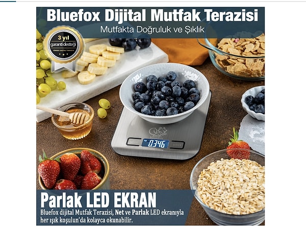 8. Bluefox Dijital Mutfak Terazisi