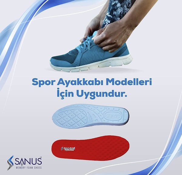 Sanus M900 Visco Memory Foam Anatomik Unisex Tabanlık