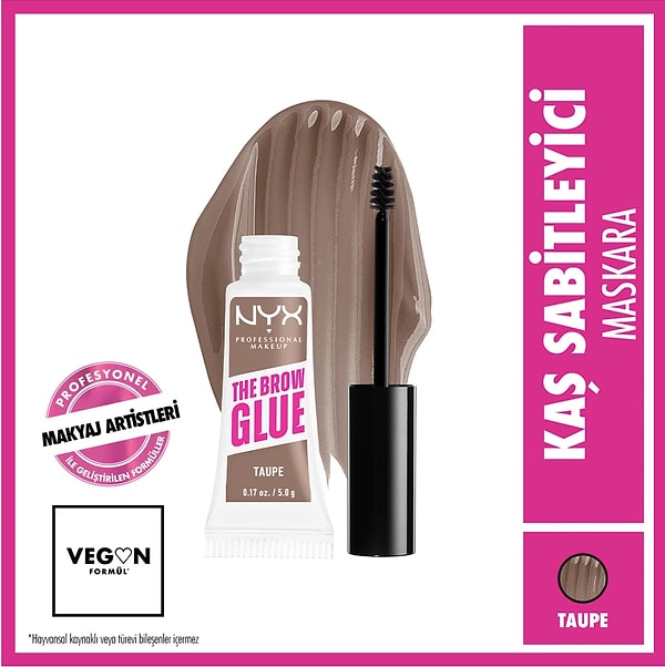 2. NYX Professional Makeup The Brow Glue Instant Brow Styler Kaş Sabitleyici Maskara - Taupe