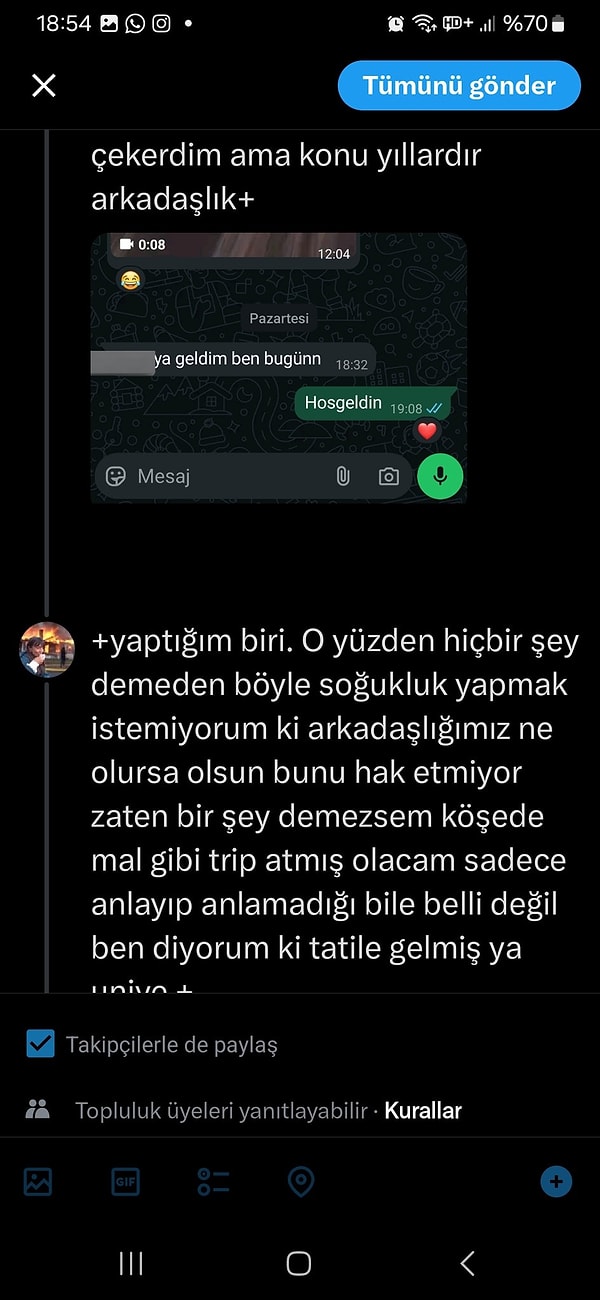 "Arkadaşlığımız bunu hak etmiyor" 👇