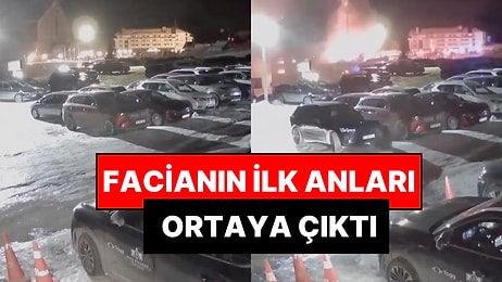 Kartalkaya Yangınının İlk Anları Ortaya Çıktı: Felaket Saniye Saniye 2 Saatlik Güvenlik Kamerasında