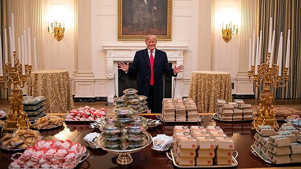 Trump's love for fast food is so famous that, even in high-level meetings, executives are often greeted with takeaway from famous fast food chains.