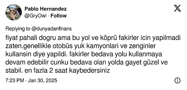 "Yol ve köprü fakirler için yapılmıyor" 👇