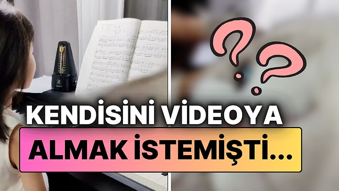 Kamerayı Görünce Dayanamadı! Piyano Çalan Kız Çocuğuna Tatlı Kediden Sürpriz