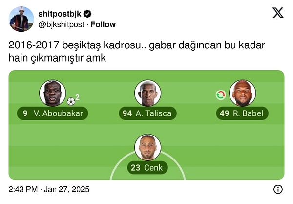 1. Beşiktaş'ın kader 😯