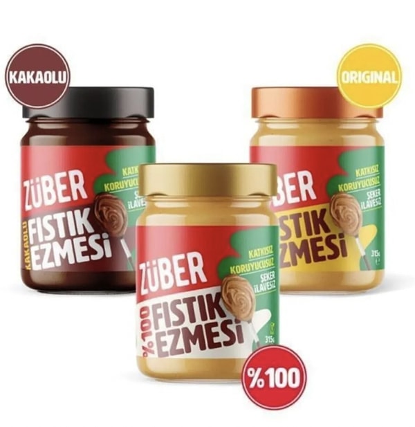 12. Züber Fıstık Ezmesi Deneme Paketi 3 Adet X 315 gr