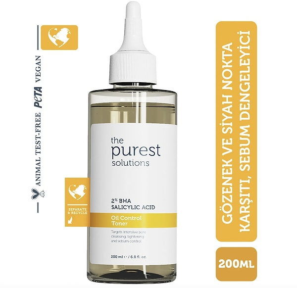 14. The Purest Solutions ,Yağlı Ve Karma Cilt Sivilce Ve Siyah Nokta Gözenek Salisilik Asit Tonik 200 ml