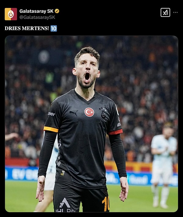 Tüm bu eleştirilerin ardından Galatasaray ise yıldızına sahip çıktı. Kulüp sosyal medya hesabı Dries Mertens'in fotoğrafını ekstra bir yorum yapmadan paylaştı.