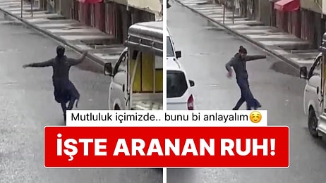 Kar Yağışını Gören Seyyar Satıcı Yol Ortasında Dans Etmeye Başlayınca Dünya Birkaç Saniyeliğine Güzelleşti