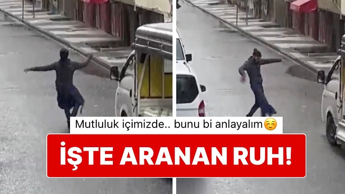 Kar Yağışını Gören Seyyar Satıcı Yol Ortasında Dans Etmeye Başlayınca Dünya Birkaç Saniyeliğine Güzelleşti