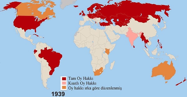 10. II.Dünya Savaşı öncesinde kadınların oy hakkına sahip olduğu ülkeler