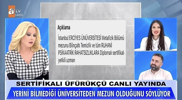 Çiftin anlatımına göre, kendisini sertifikalı ve bu işin eğitimini almış gibi gösteren üfürükçü, üç harflilerden doğduğunu ve mehdi olduğunu iddia etmişti.