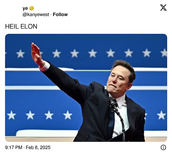 West also made several posts about Hitler, sharing a gesture that Elon Musk had said was "not a Hitler salute."