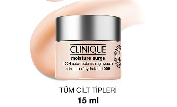 15. Clinique Moisture Surge™ 100 Saat Etkili Nemlendirici Yüz Kremi 15ml | Aloe Vera Bioferment, Hyalüronik Asit