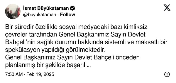 İsmet Büyükataman’ın paylaşımı 👇