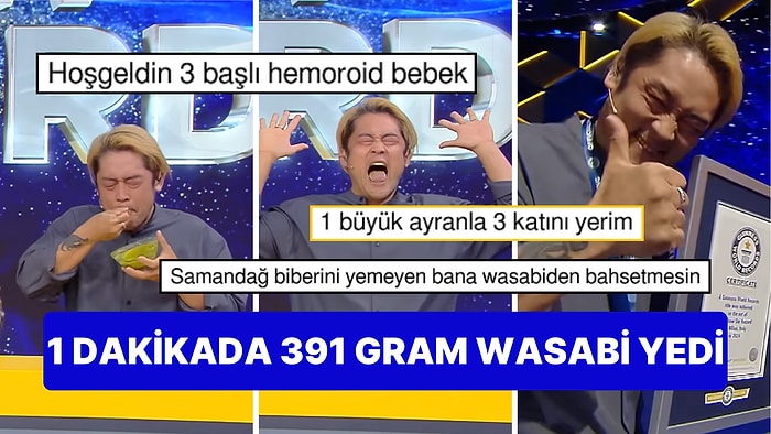 Bu Rekoru Kırabilir misiniz? Guinness Rekorlar Kitabı'na Girmek İçin Bir Dakikada 391 Gram Wasabi Yedi!