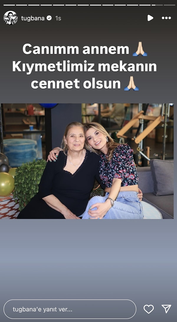 Tuğba Coşkun da annesiyle birlikte çekilmiş bir fotoğrafını paylaşarak “Canım annem, kıymetlimiz… Mekanın cennet olsun” diyerek duygusal bir veda mesajı yayınladı.