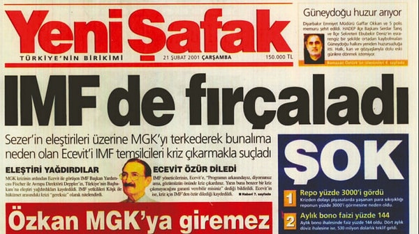 21 Şubat 2001 Cuma / Yeni Şafak 👇