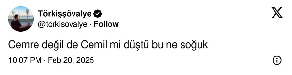 Bu soğuğu X kullanıcıları da derinden hissetmiş olacak ki, herkes goygoyunu döndürdü. İşte bazıları: