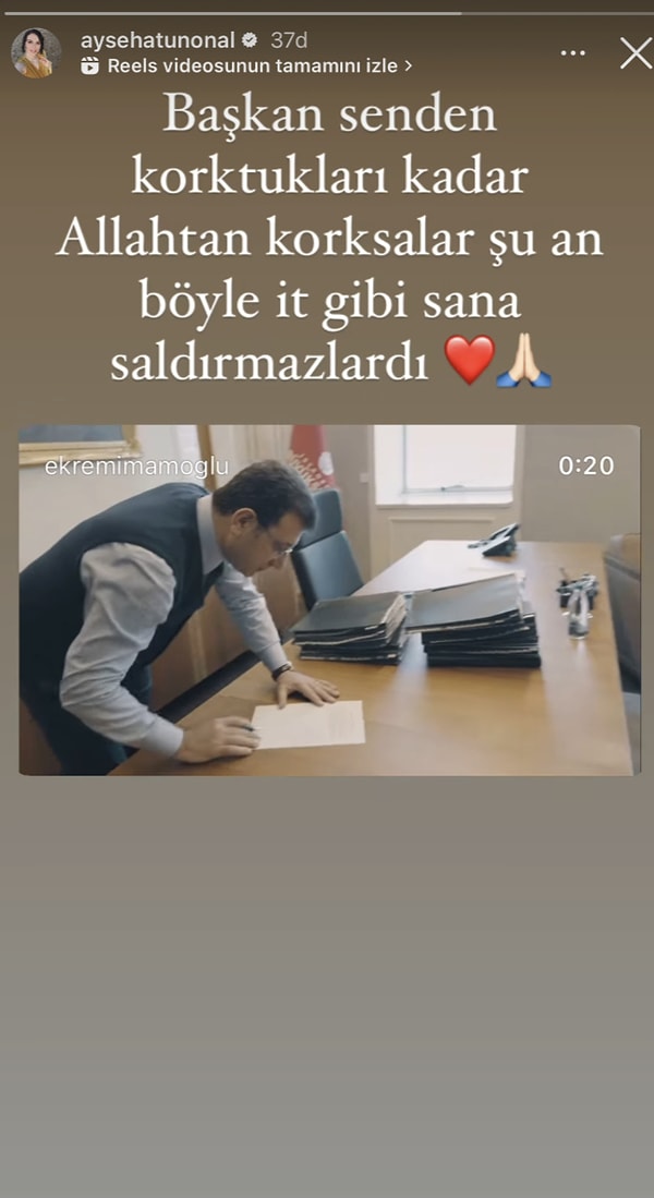 İşte o paylaşım: